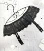 Чорний мереживний пояс для панчіх 1363